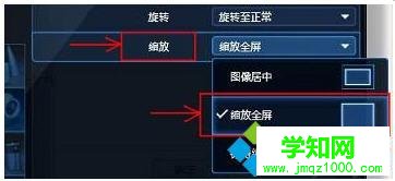 设置为“缩放全屏”
