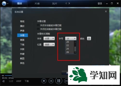win7系统下迅雷看看更改字幕字体的方法 win7系统下迅雷看看更改字幕字体的方法