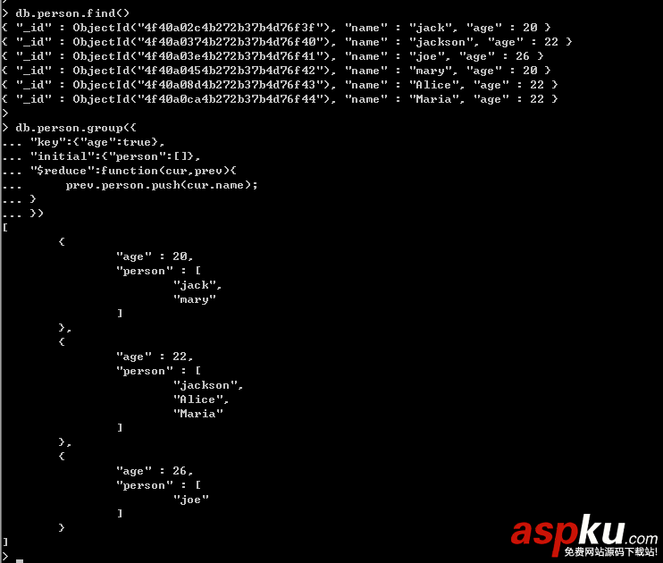 mongodb,聚合