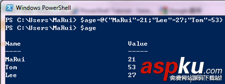 探索PowerShell (八) 数组、哈希表(附:复制粘贴技巧) 数组,哈希表,PowerShell