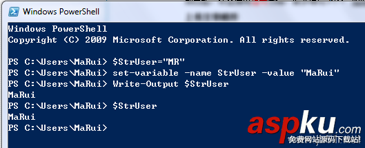 PowerShell,变量