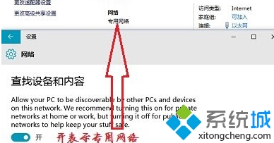 设置成“开”的话,网络类型便是“专用网络”