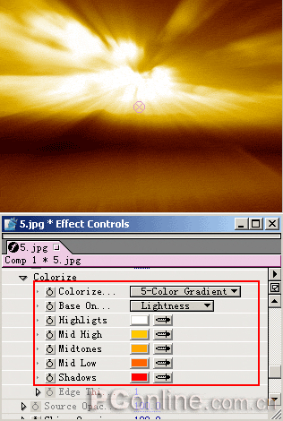 After effects 7.0实例教程－打造云层光线流动 武林网