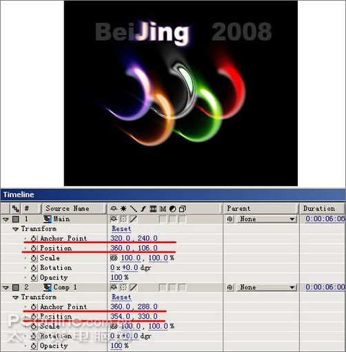 After Effect制作梦幻奥运五环效果