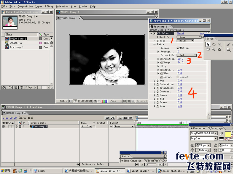 AE CS selective color correct调色教程 武林网