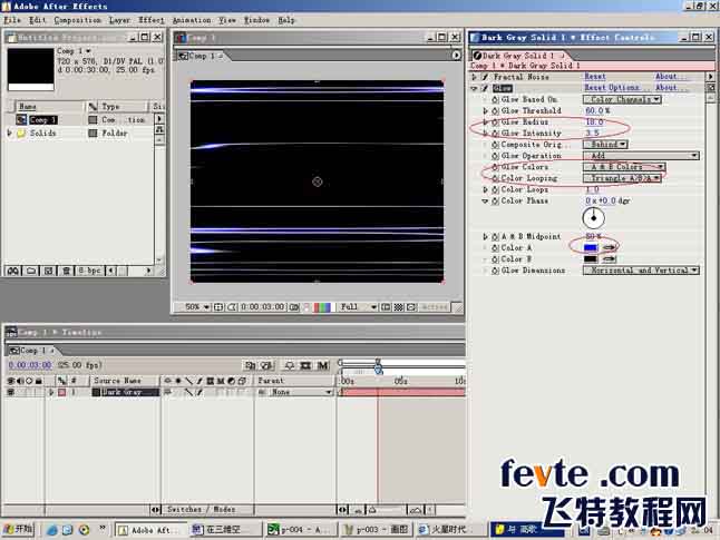 AE制作三维空间感光线 飞特网 AE实例教程