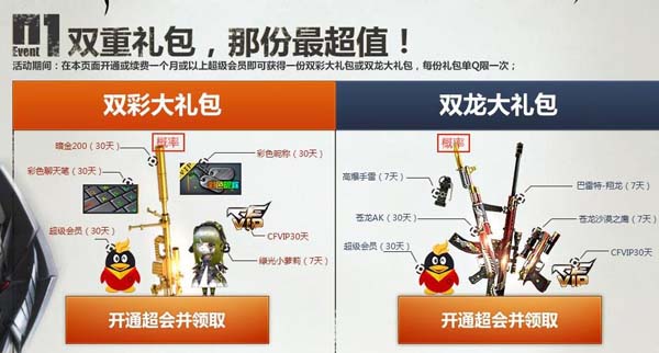 CF穿越火线11月不孤单双重礼包活动介绍