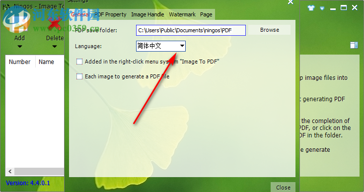 宁格斯图片转PDF设置中文方法和使用教程