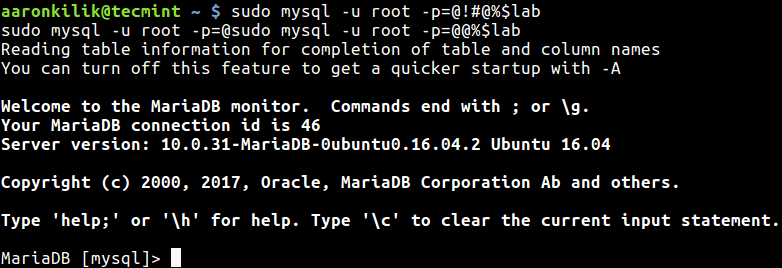 Linux,MySQL,MariaDB