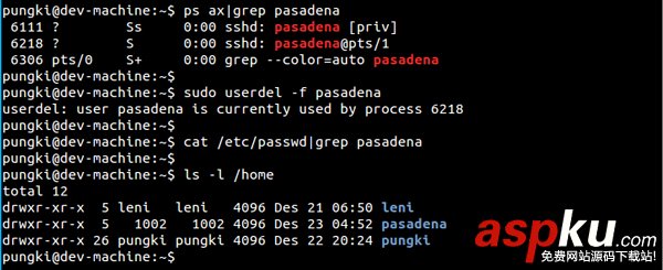 Linux,userdel,删除用户