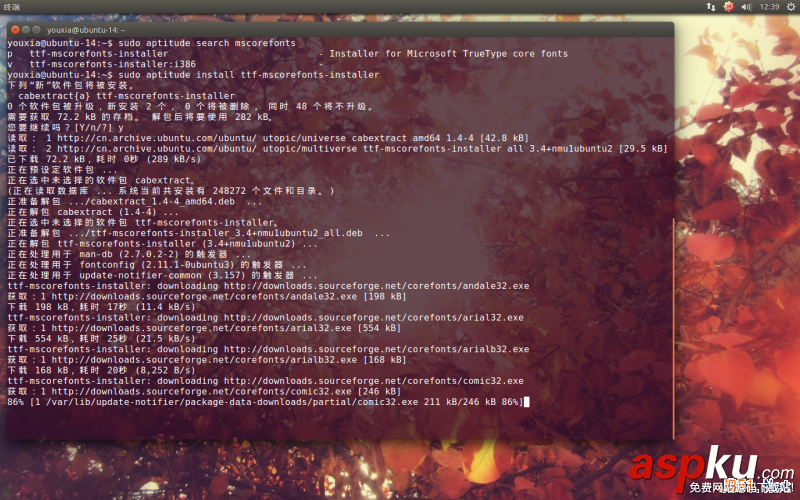 Linux折腾记,Ubuntu,14.10,使用Windows字体