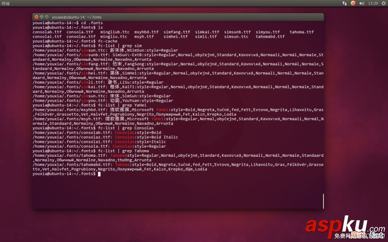 Linux折腾记,Ubuntu,14.10,使用Windows字体