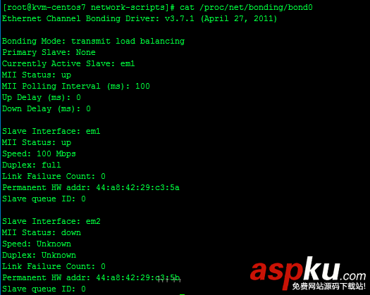 CentOS7,NIC,绑定