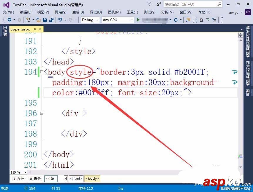 body,VisualStudio,布局格式