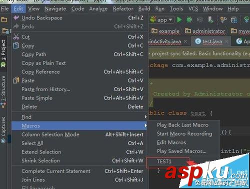 androidstudio,代码,录制代码宏