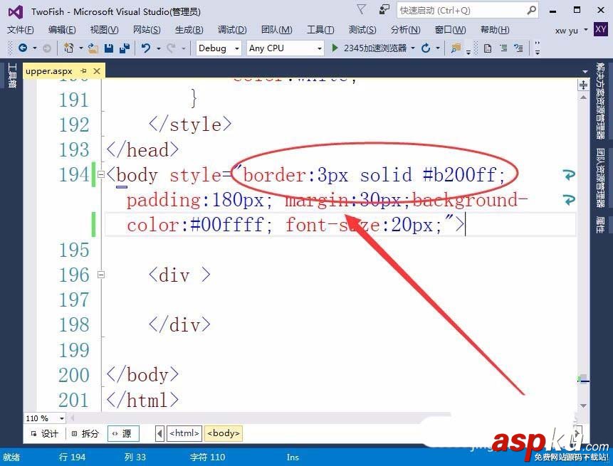 body,VisualStudio,布局格式