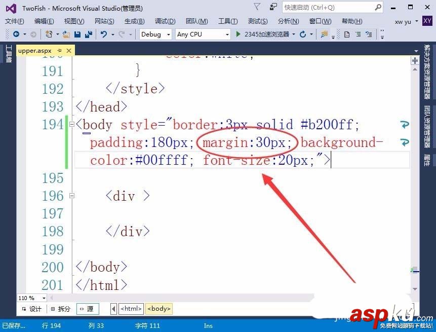 body,VisualStudio,布局格式