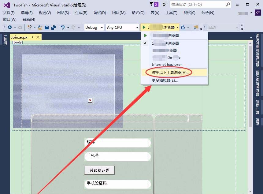 VisualStudio,浏览网页