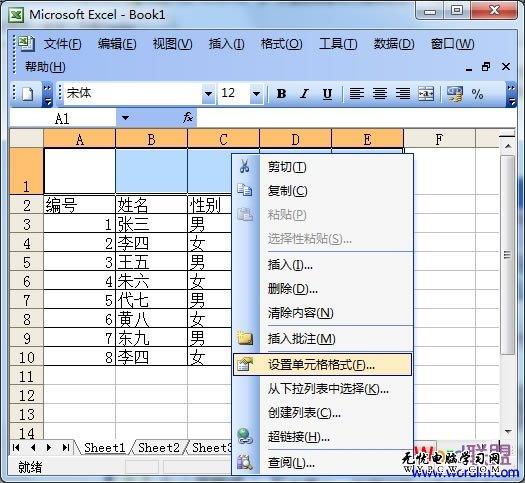 设置单元格格式