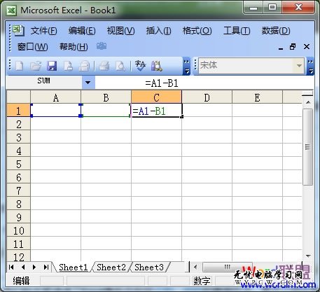 输入=A1-B1