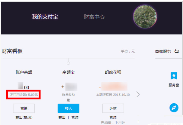 支付宝不可用余额是什么意思 支付宝不可用余额在哪看