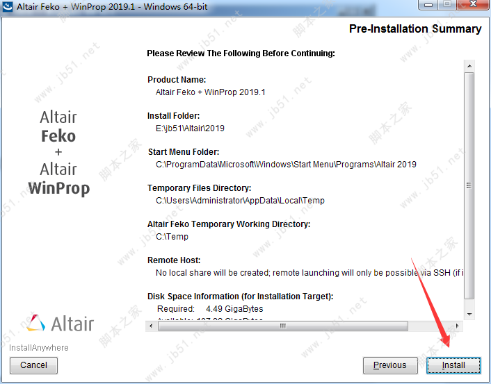 Altair HW FEKO + WinProp 2019安装破解教程