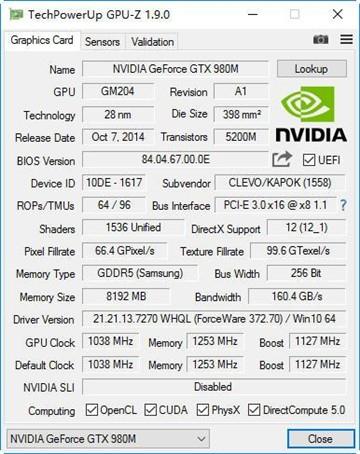 价格差不多 GTX 980M跟GTX 1060M买谁？