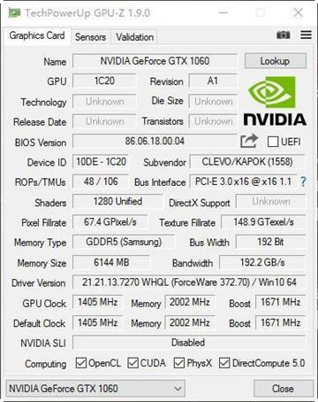 价格差不多 GTX 980M跟GTX 1060M买谁？