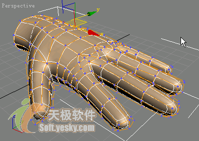 3Ds max多边形建模实例：人手模型 武林网 3DSMAX入门教程