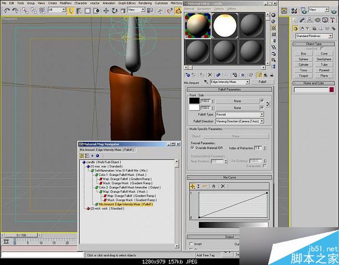 3DSMAX制作逼真的蜡烛 武林网 3DSMAX建模教程