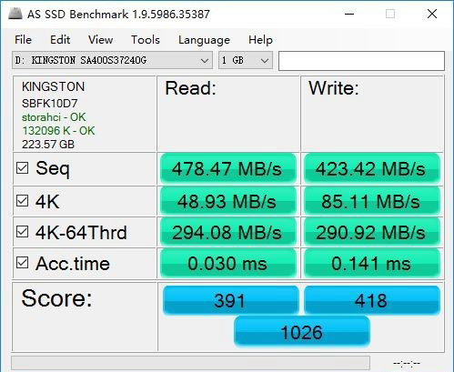 金士顿A400 240GB怎么样 金士顿A400 SSD评测