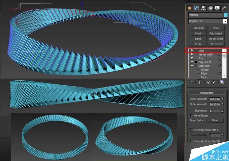 【建模技巧】实用参数化建模之3ds Max打造创意莫比乌斯环