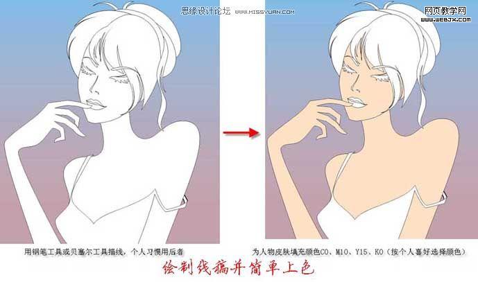 Coreldraw教程:绘制卡通矢量漂亮女孩_武林网