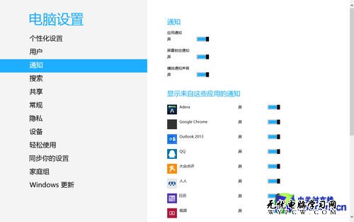 Win8实用技巧之通知管理与财经应用