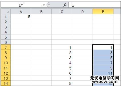 excel2010使用默认填充序列填充的教程