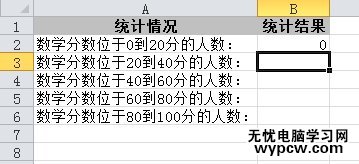 excel2010统计符合某分段人数的教程