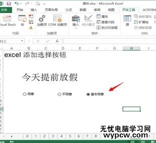 excel2013制作选项按钮的方法