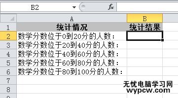 excel2010统计符合某分段人数的教程