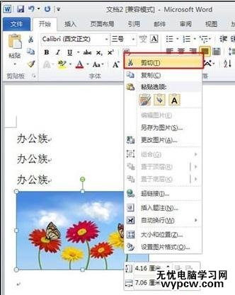 word2010中怎样实现图片与文字互换