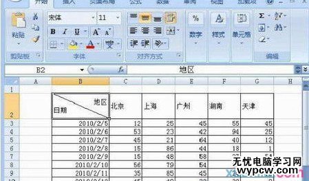 Excel斜线表头怎么做10
