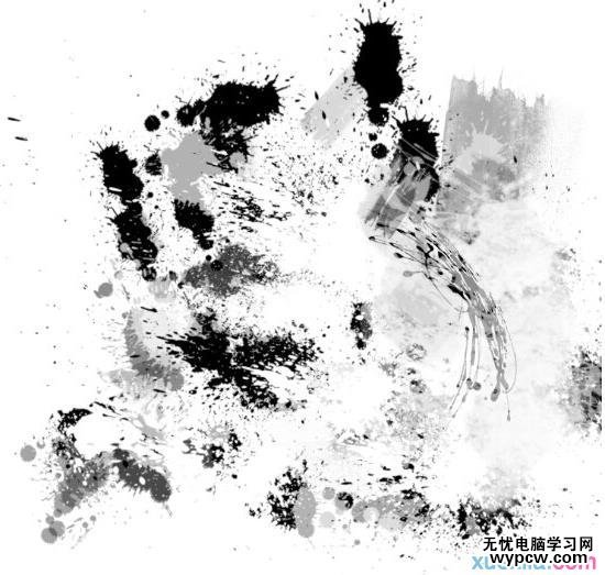 Photoshop制作飘逸的中国风水墨艺术字,PS教程,素材中国
