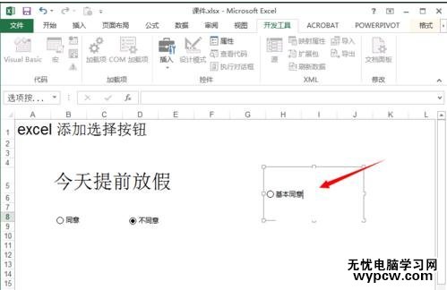 excel2013制作选项按钮的方法