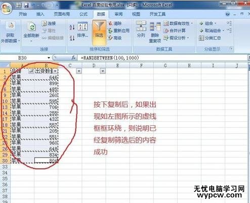 excel2013筛选后复制粘贴数据的教程