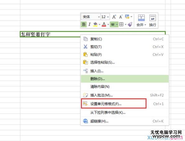 excel2010竖着打字的教程