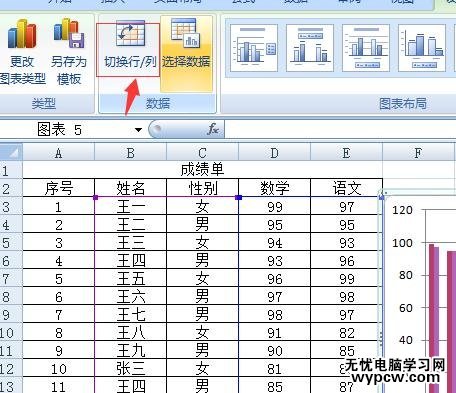 excel中制作成绩图表的步骤