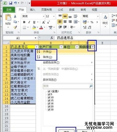 excel表格的筛选排序基本操作教程