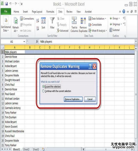 excel2010搜索相同数据的教程