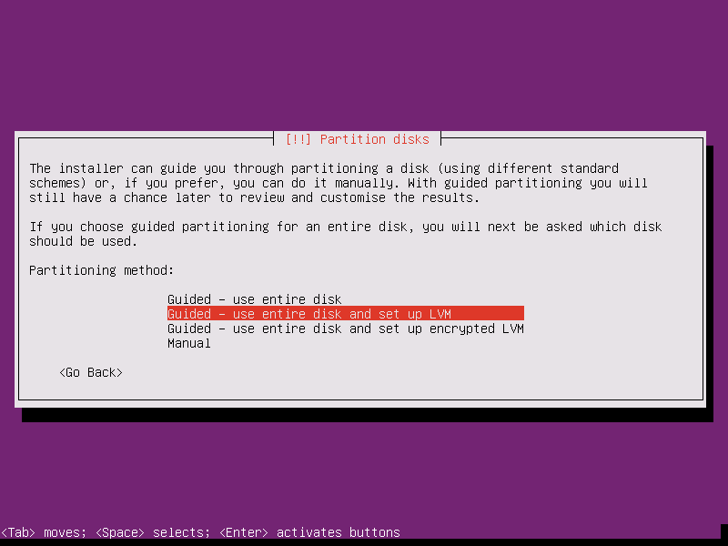 Select Partition Method