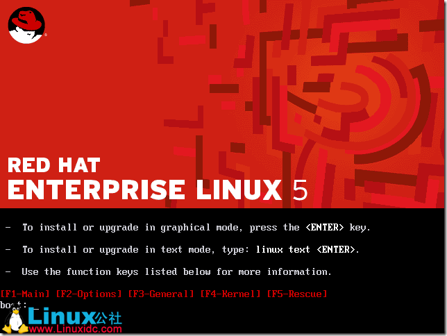 Red Hat Enterprise Linux 5.X的图形安装,Red Hat Enterprise Linux