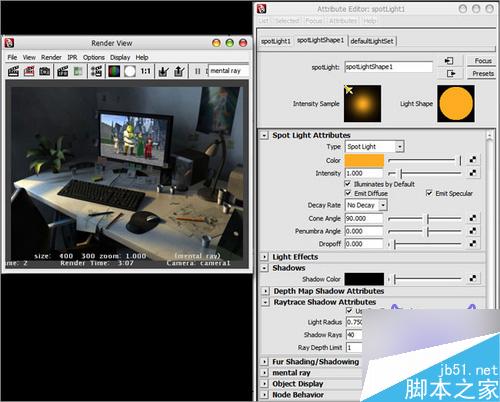 Maya Mentalray渲染逼真办公桌教程 武林网 MAYA材质灯光